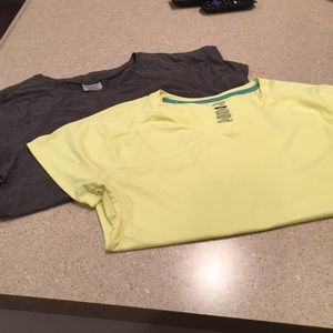 2 short sleeve exercise tops.